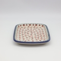 Rectangular Polish pottery platter from Boleslawiec CH – handmade ceramic dish.